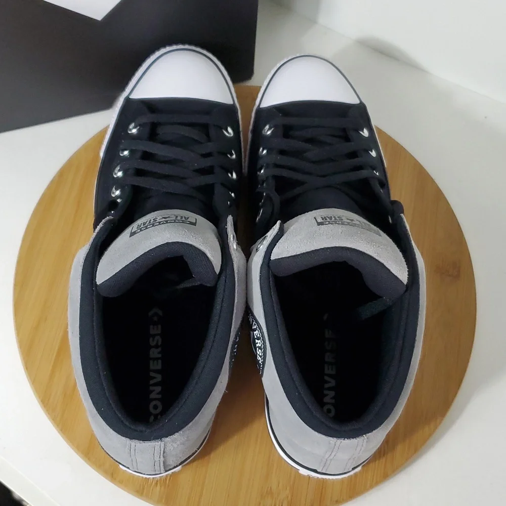 Converse All Star CTAS High Street Mid Unisex Sneakers Black Grey M12/ W14 - Picture 7 of 10